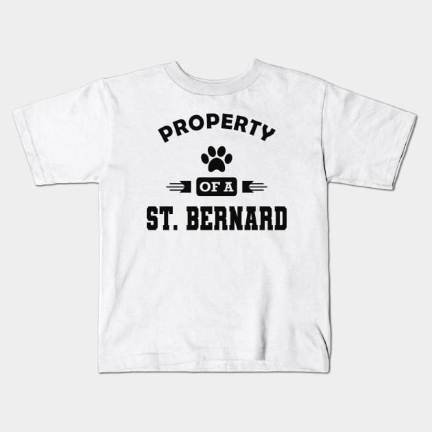 St. Bernard Dog - Property of a St. Bernard Kids T-Shirt by KC Happy Shop